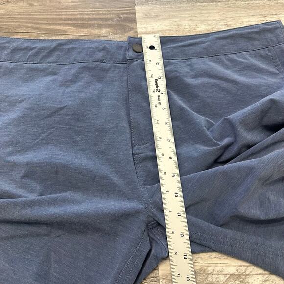 Faherty All Day Blue 4- Mens Outdoors Beach Performance Stretch Hybrid Shorts - Picture 9 of 13